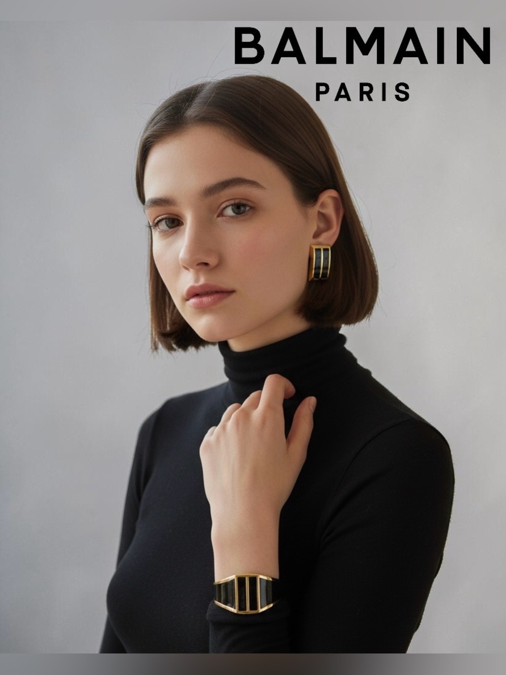 Balmain Vintage Gold and Black Clip-on Earrings - Picture 3 of 9